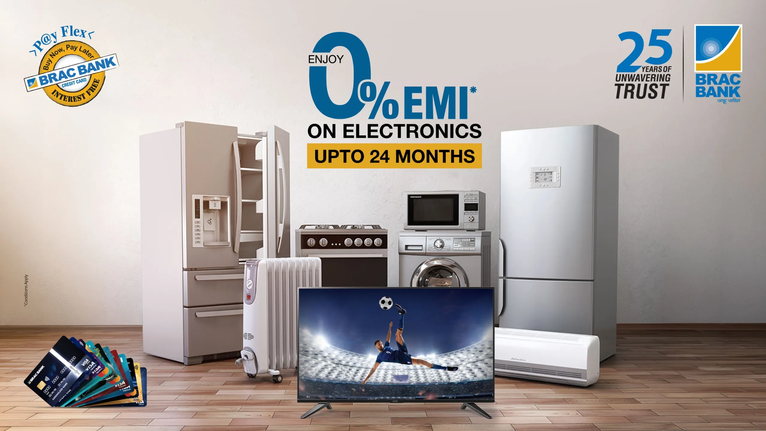 BRAC Bank brings World Cup home with 0% payFlex on TVs and electronics